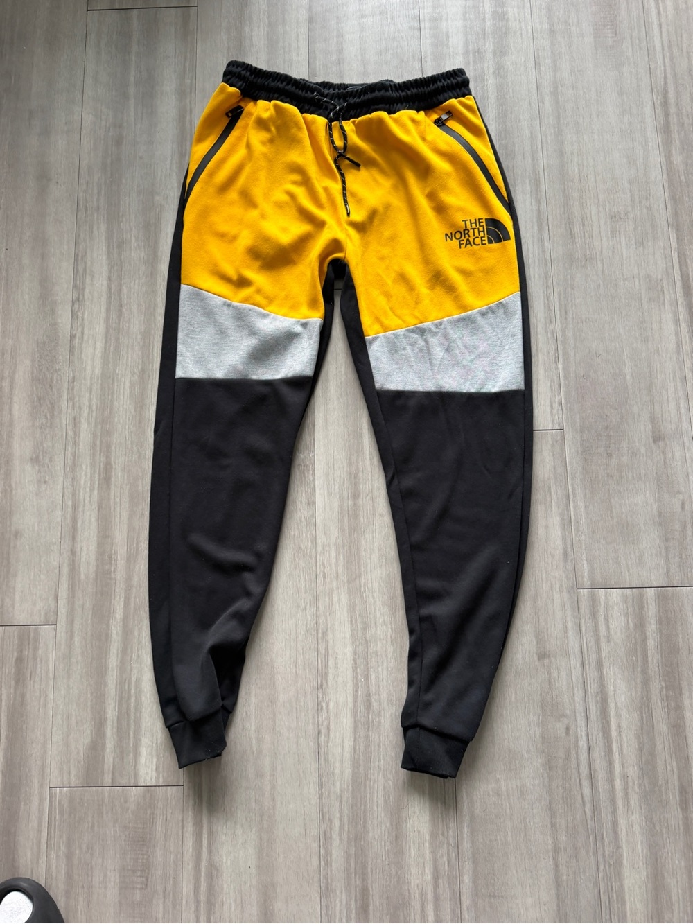 The North Face Yellow & Black Colorblock Joggers (XL)